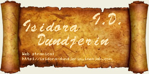 Isidora Dunđerin vizit kartica